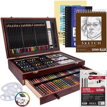 U.S. Art Supply 162-Piece Deluxe Mega Wood Box Art Painting and Drawing Set - Ar