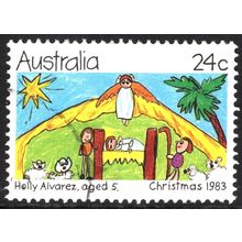 AUSTRALIA 1983: CHRISTMAS - 24c NATIVITY SCENE USED (G1)