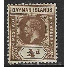 CAYMAN ISLANDS 1912-20 GV 1/4d MINT SG40