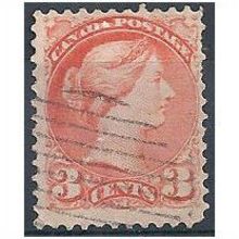 Canada 1876 SG83 3c Orange-Red Fine.Used.