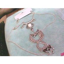 BOHEMIAN LONG FESTOON NECKLACE tiered multistrand silver howlite boho ethnic P2