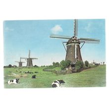 DRAINAGE WIND MILLS, LEIDSCHENDAM, HOLLAND .unused vintage postcard =