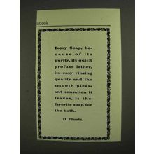 1903 Ivory Soap Ad - Its Purity