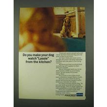 1968 UniRoyal Polycrest olefin fiber Ad - Watch Lassie