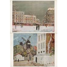 Maurice Utrillo Rue Jeanne d'Arc In Snow 2x Painting Postcard s