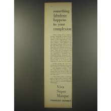 1956 Frances Denney Viva Super Masque Ad - Something fabulous happens
