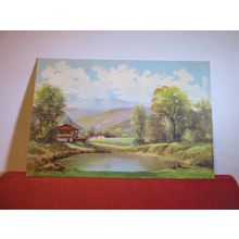 RURAL SCENE BY UNKNOWN ARTIST, used postcard dated 1994 =