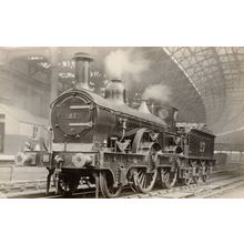LMRS Railway Train No 27 2-4-0 At Birmingham Station Old RPC Postcard