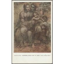 Leonardo da Vinci - Madonna, Child & St Anne, c1905-10 - Medici Society Postcard