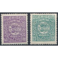 Coat of Arms: 40pf & 75pf - Schleswig Plebiscite 1920 - NM H - MiNr 9/10