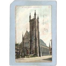 Rhode Island Providence St Mary Church Street Scene Intersection~903