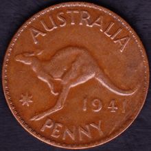 1941 K.G. Australia 1 Penny Coin