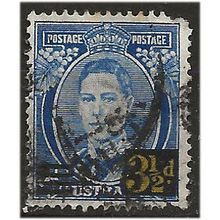 Australia 1941 SG201 3 1/2d on 3d Bright Blue Fine Used Filler . ..