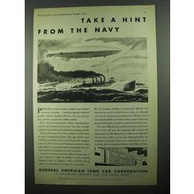1931 General American Tank Car Ad - Hint From Navy