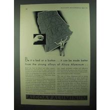 1931 Alcoa Aluminum Ad - Be it a Bed or a Button