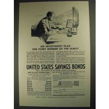 1937 United States Savings Bonds Ad - Investment Plan