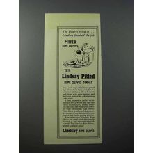 1940 Lindsay Pitted Ripe Olives Ad - Padres Tried It