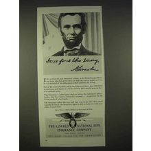 1940 Lincoln National Life Insurance Ad, For us Living