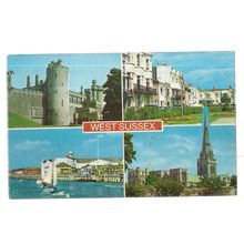 multiview, WEST SUSSEX , unused vintage postcard by Constance =