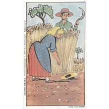 Haymakers Having Coffee at Lealholm Hall Farm Alice Chambers Yorkshire Postcard