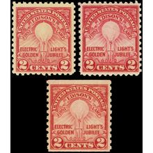 Edison’s First Lamp Set of Three 2 Cent Postage Stamps Mint F/VF NH Scott 654-56