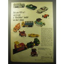 1966 Matchbox Cars Ad - Bet 109 to 1 you've got a Matchbox model we don't show