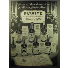 1954 Harvey's Sherries & Ports Ad - For over 150 years favored