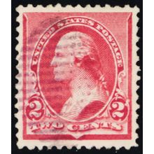 220a, Used XF 2¢ Cap on Left "2" - GEM Quality Stamp! - Stuart Katz