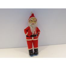Vintage Santa St Nicholas Figure Hard Plastic & Cloth