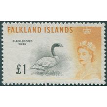 Falkland Islands 1960 £1 black & orange-yellow SG207 unused