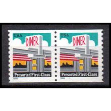 3208 25c Diner Fine MNH Pair X3911