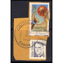 Used 2560 29c Basketball 2171 Oquossoc, ME. E0474