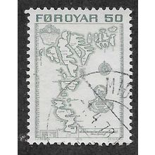 FAR 1975 50o 'MAP OF FAROE ISLANDS' FINE USED (EBID74-929)