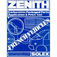 Zenith Solex Carburetter Packaged Parts List French Vehicles 1980 480 PDF