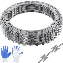 Razor Wires, 147 ft Razor Barbed Wire, 3 Rolls Razor Wire Fencing Razor Fenc...