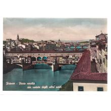 VECCHIO BRIDGE, FIRENZE, ITALY unused vintage postcard. =