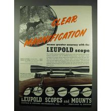 1952 Leupold Pioneer 4x Scope Ad - Clear Magnification