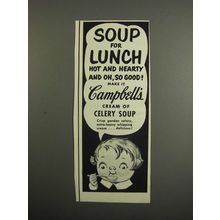 1952 Campbell's Cream of Celery Soup Ad - For Lunch