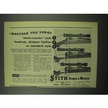 1954 Stith Scopes Ad - Whether You Shoot