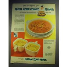 1958 Lipton's Soup Mixes Ad - Fresh Home-Cooked Flavor