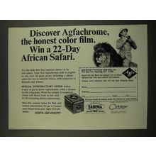 1967 Agfa-Gevaert Agfachrome Film Ad - African Safari