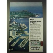 1968 First National City Bank Travelers Checks Ad