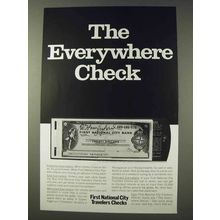 1968 First National City Bank Travelers Checks Ad - Everywhere