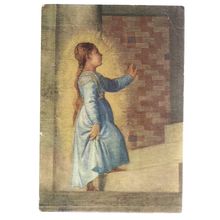 MARY IN THE TEMPLE by TIZIANO used vintage postcard 1964 postmark =