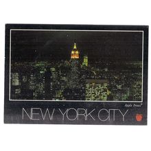 NEW YORK CITY AT NIGHT , USA unused postcard =