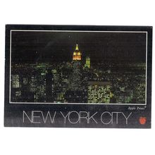 NEW YORK CITY AT NIGHT , USA unused postcard #