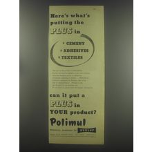1954 Dunlop Polimul Ad - Here's what's putting the plus in cement adhesives