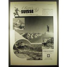 1939 Swiss Tourism Ad - in French - l'hiver en Suisse