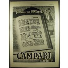 1939 Campari Aperitif Ad - in French - Dictionnaire des Gens de Gout