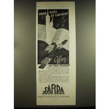 1938 Sarda Besancon Watch Advertisement - in French - Pour noel et l'an neuf